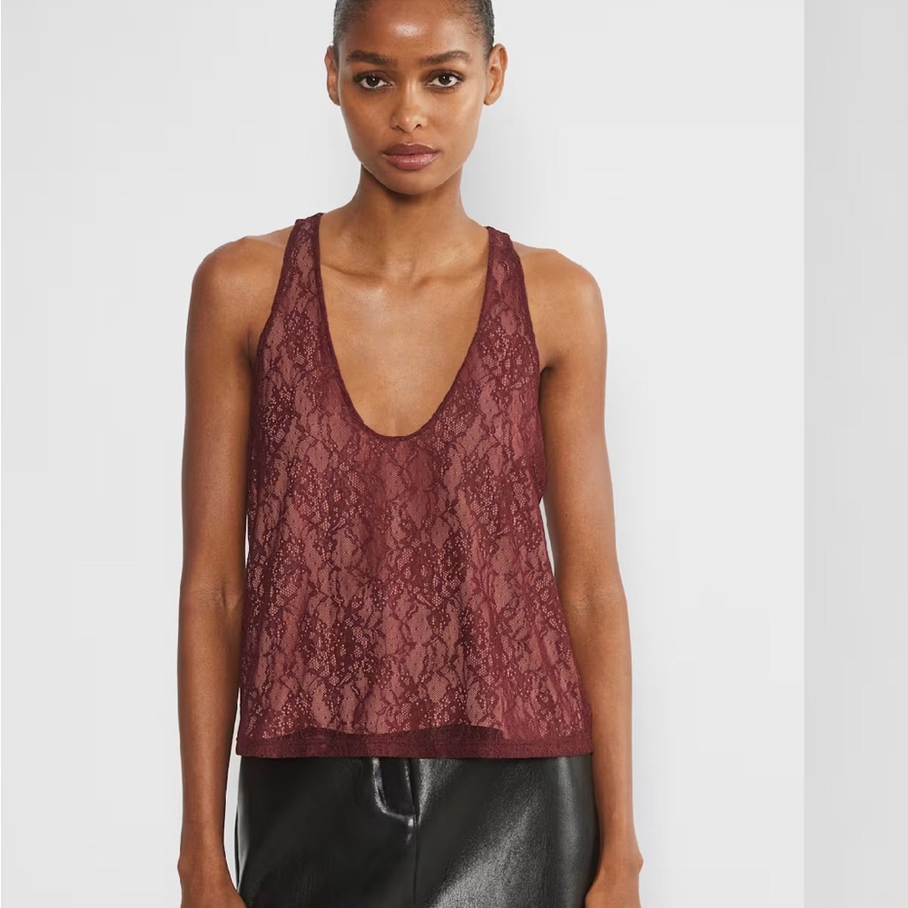 Spiced Burgundy Lace Top